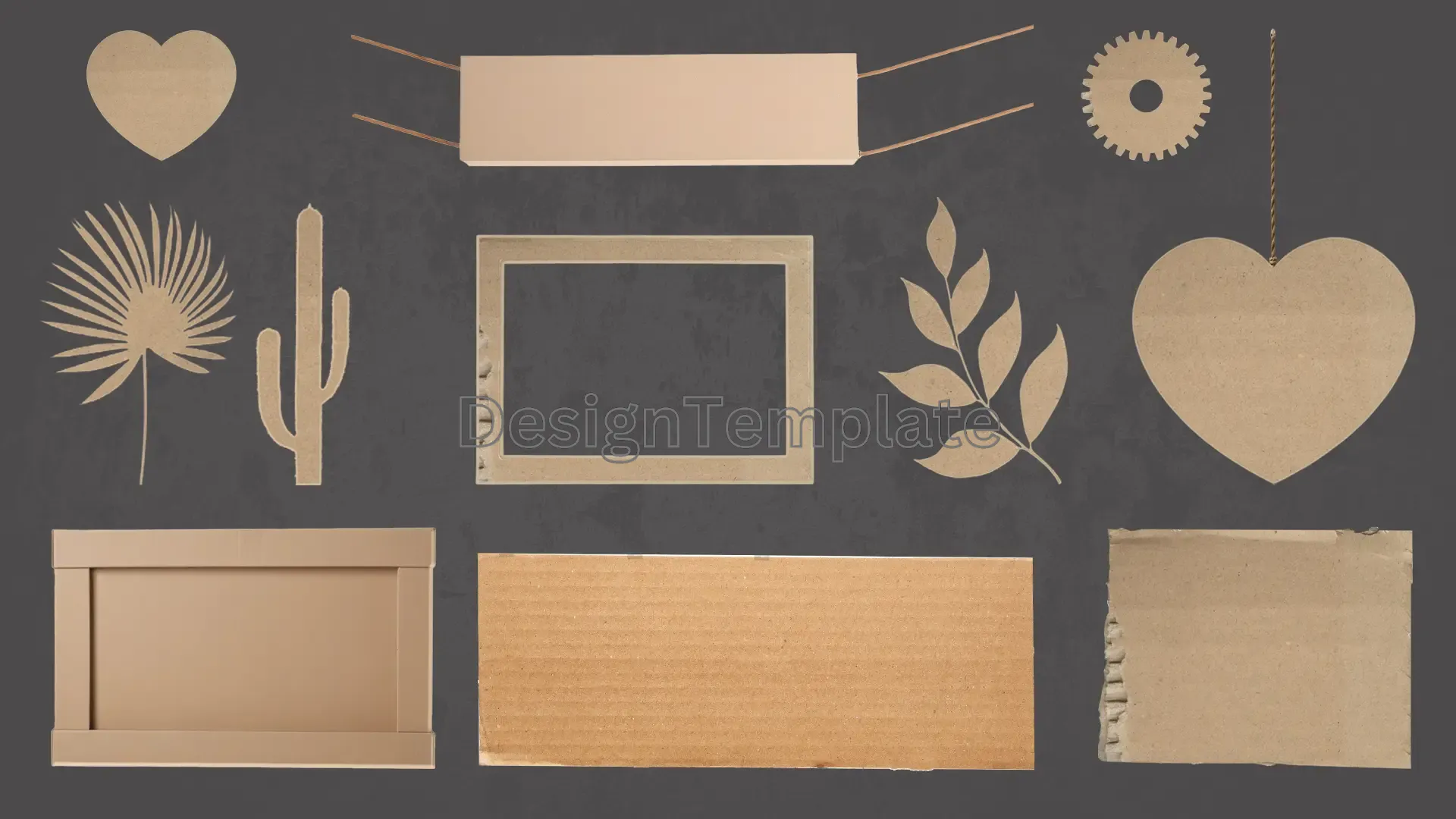 Natural Elements Cardboard 3D Elements Design Pack